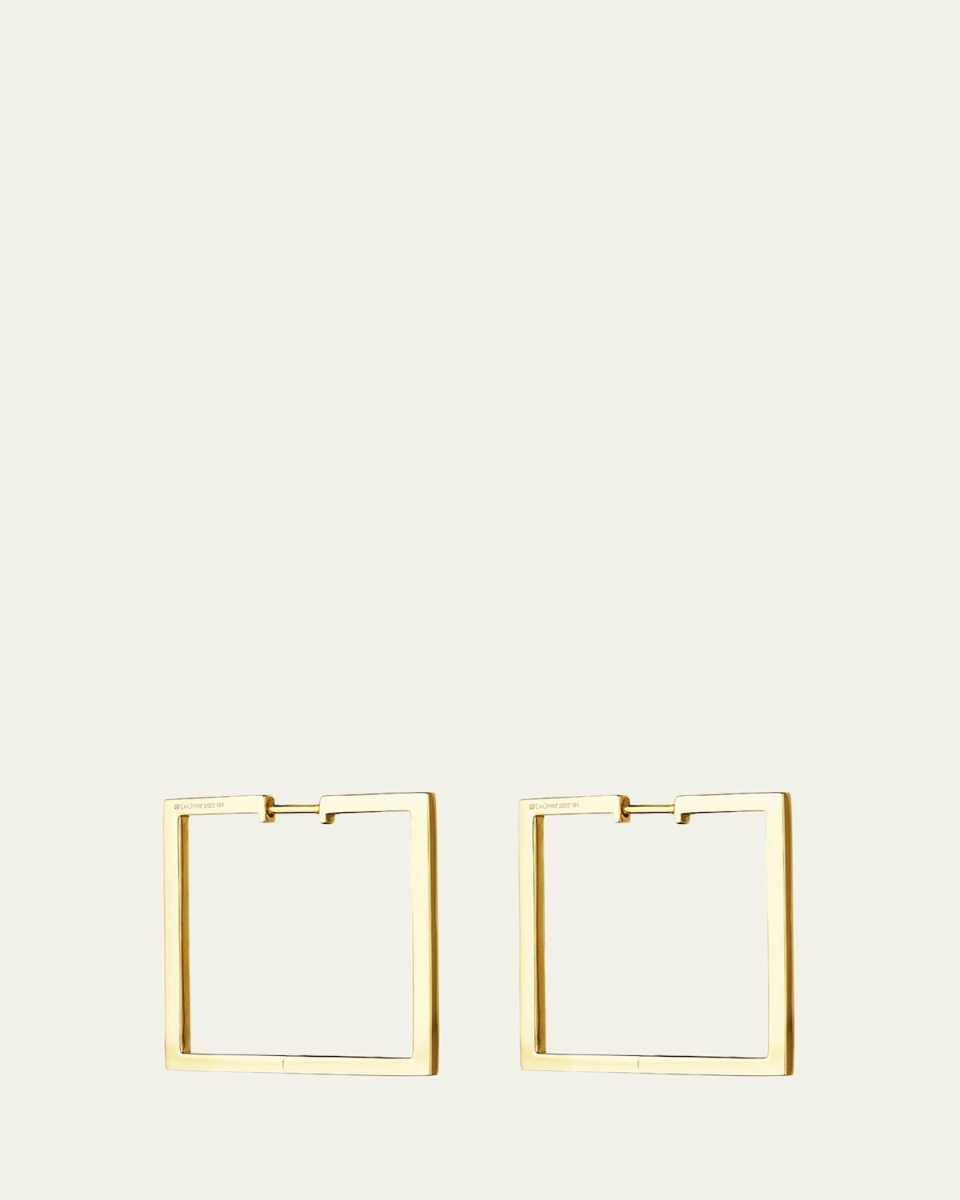 Yellow Gold Medium Fountain Hoop Earrings